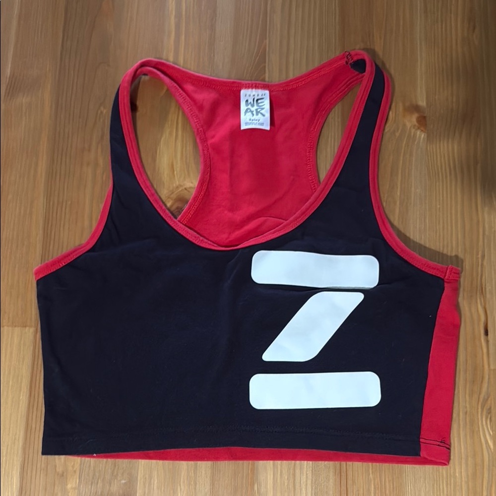 Red and Black Crop Top